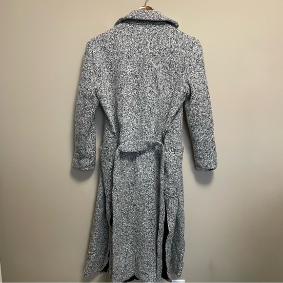 Revamped Vintage Y2K Heathered Gray Wool Blend Belted Trench Coat Women’s XS - Picture 9 of 11